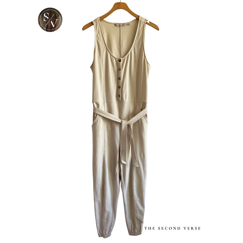 Athleta Farallon Romper Putty Sleeveless Jumpsuit Size 8 - Picture 2 of 14
